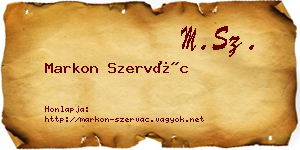 Markon Szervác névjegykártya
